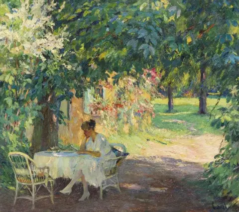 Sommer Im Garten Der Künstlervilla Am Starnberger See Ca. 1920