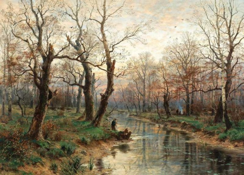 A Scene At Dusk In Late Autumn