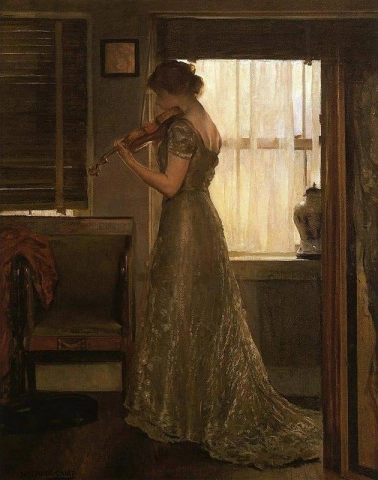 Também conhecido como violino. Menina com violino III