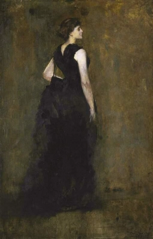 Frau in Schwarz. Porträt von Maria Oakey Dewing 1887