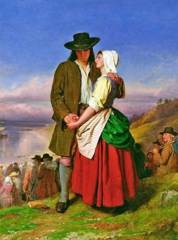 Het afscheid van Evangeline en Gabriël ca. 1870