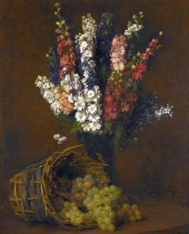 Larkspur And White Grapes 1876