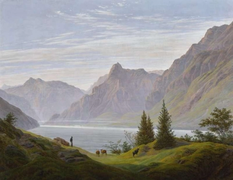 Landscape With Mountain Lake Morning