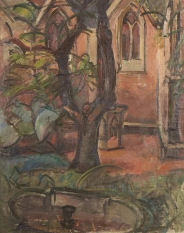 Patio con iglesia 1920-25