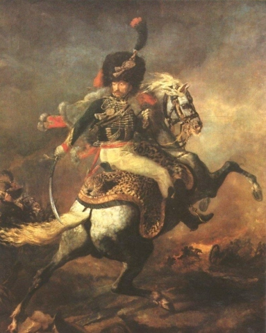 Gericault Theodore Officer av det kejserliga gardet Den laddande chassören