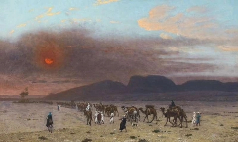 Caravan In The Desert Ca. 1855-68