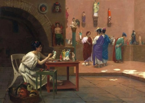 A pintura dá vida à escultura Aka Tanagra S Studio 1893