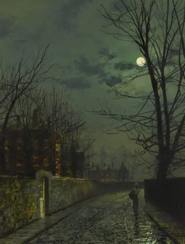 Moonlit Street After Rain 1881