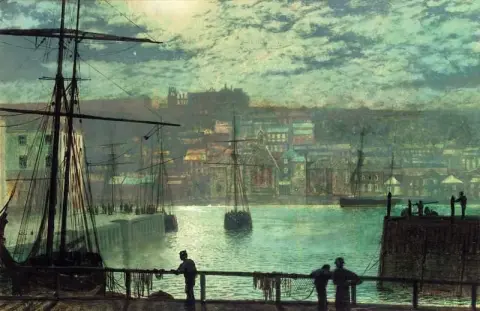 Whitby desde la estación Quay 1877