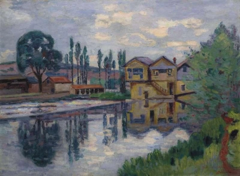 De houtzagerij van Poitiers, ca. 1910