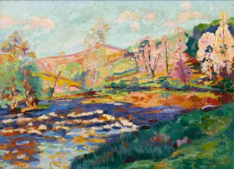 Paisaje naranja hacia 1886