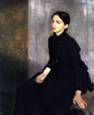 صورة لامرأة شابة أخت الفنانة آنا هامرشوي 1885