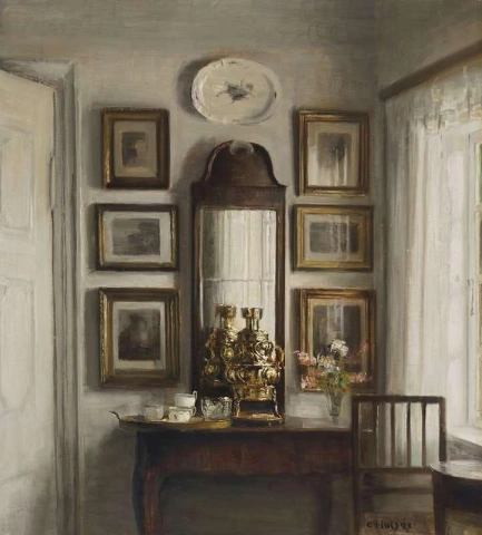 Interior con un samovar