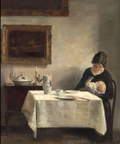 Interior With Mother And Child
