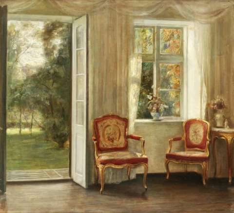 Salón en luz de primavera