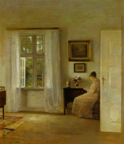 Mujer en una lectura interior