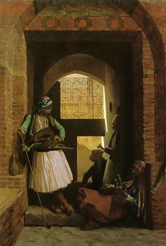 Arnauts van Caïro aan de poorten van Bab-el-Nasr