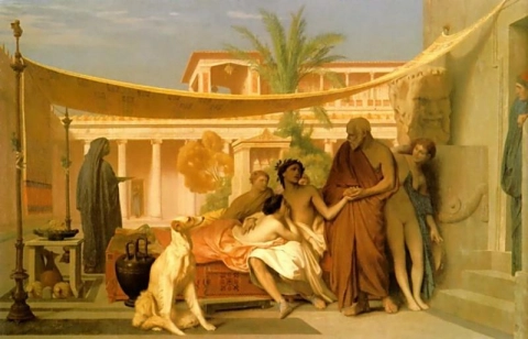 Socrates seeking Alcibiades in the house of Aspasia