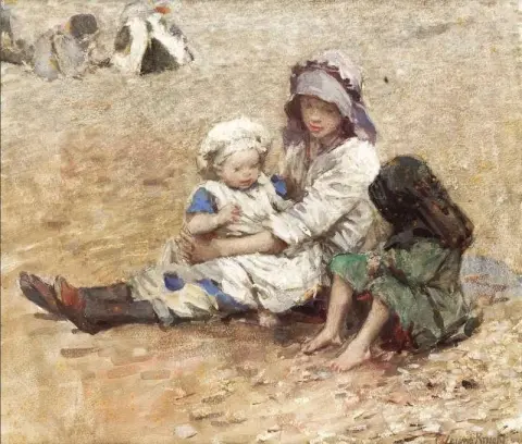 Kinder am Strand, ca. 1907