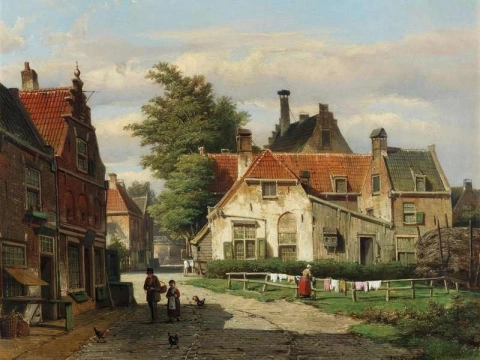 Dutch Street Scene In Summer