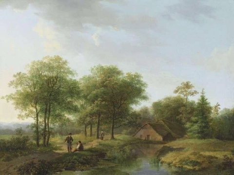 Figuren op een kronkelend pad in de zomer van 1824