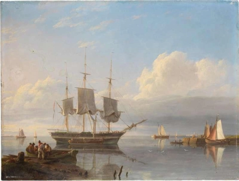 Shipping In The Mouth Of An Estuary 1843