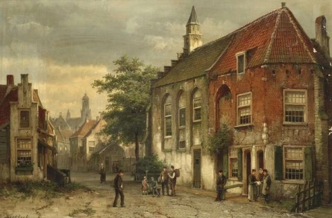 Street Scene In A Dutch Town