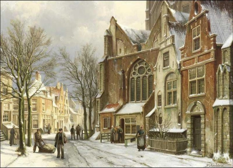 Vista de Zutphen na neve