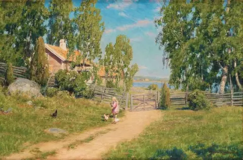 Девушка с курами