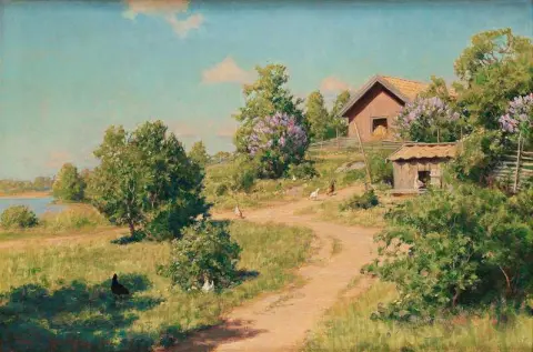 Пейзаж с курами