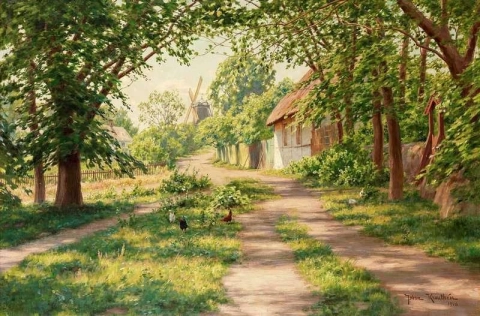 Sommerlandschaft mit Windmühle