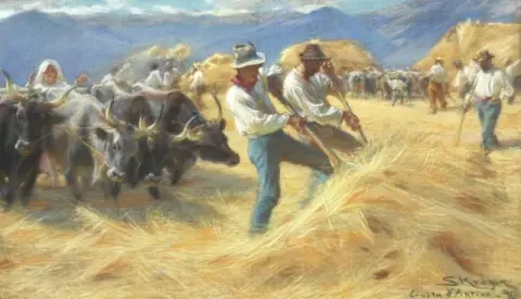 Dreschen in der Civita D Antino 1890