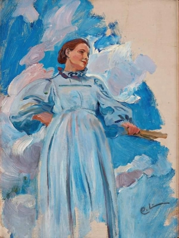 mujer y cielo