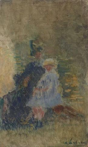 Mother And Child On A Bench