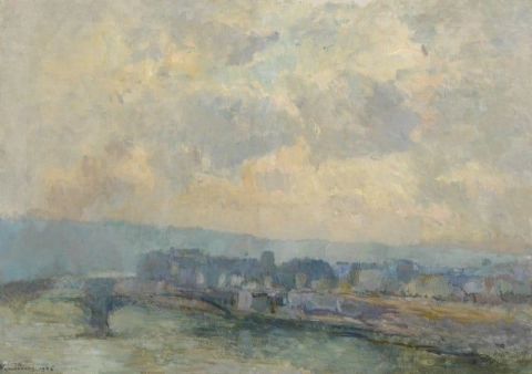 El Sena y el Faubourg Saint-sever Rouen desde la casa del pintor 2 Quai Du Havre 1905