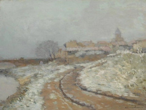 Pont-du-chateau Auvergne Neige ca 1884-86