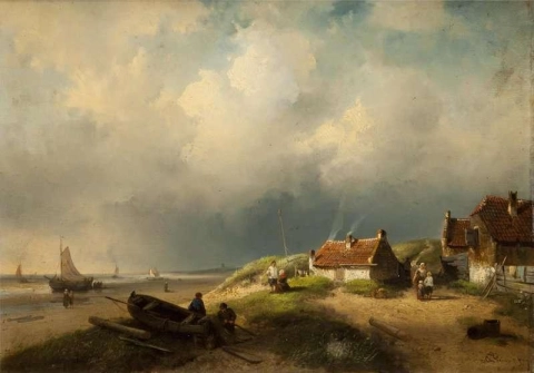 A Dune Landscape With A Fishing Village