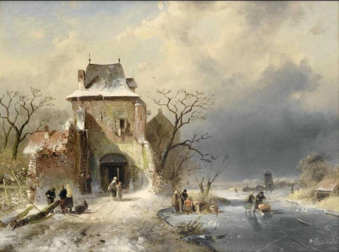 Winter Scene With Figures