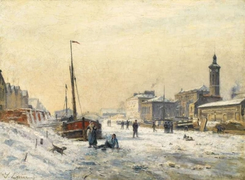 Het Bassin De La Villette In De Winter