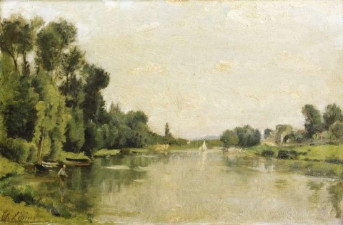 O Marne entre Creteil e Saint-maur, o pescador