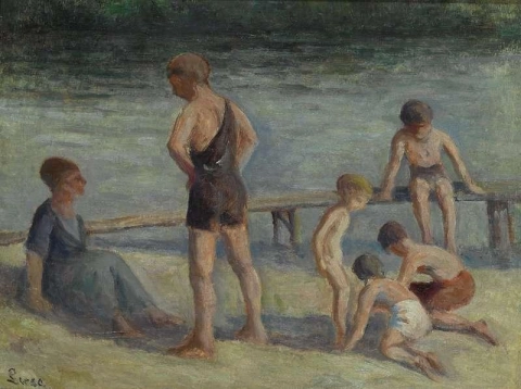 Mericourt Bathers Pre Du Plongeoir Ca. 1935