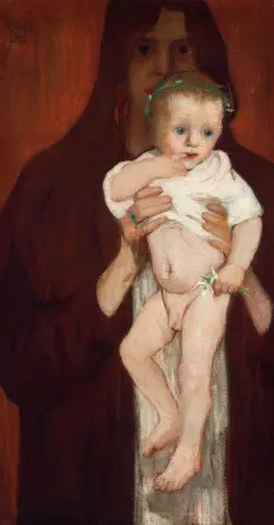 Gusano del sacro. Autorretrato con su hijo Peter 1901