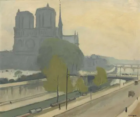 Notre-Dame sett från kajerna på kvällen 1922