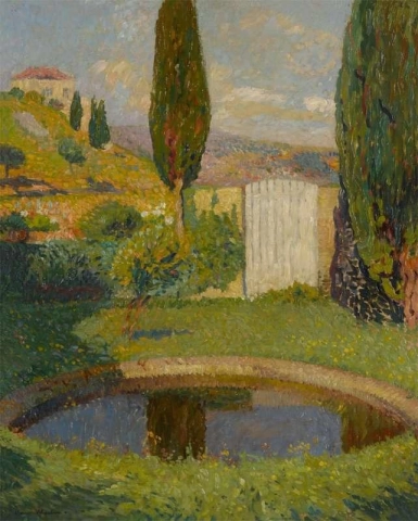 Westbassin van Marquayrol Park met uitzicht op de werkplaats van Henri Martin