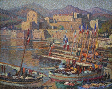 Les Barques Collioure Au Petit Matin Ca. 1920