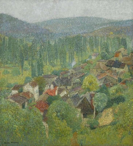 约 1930 年夏季 Labastide-du-Vert 屋顶景观