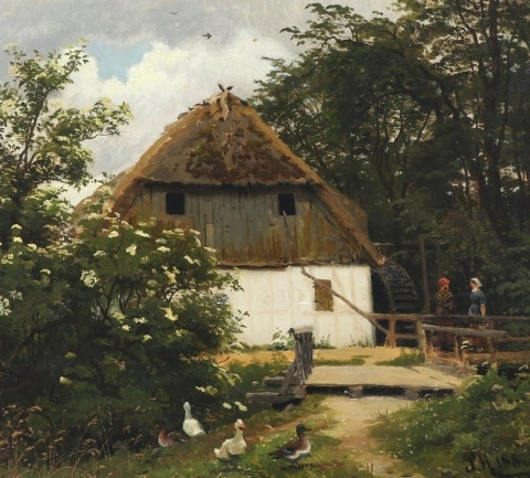 En sommardag vid vattenkvarnen 1881