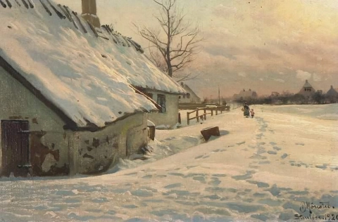 A Sunny Winter Day In Stenlose Denmark 1920