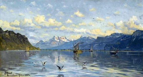 Lago Lemán cerca de Montreux