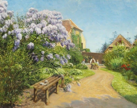 Springtime With Lilacs In Bloom. Presumably From Skagen 1912